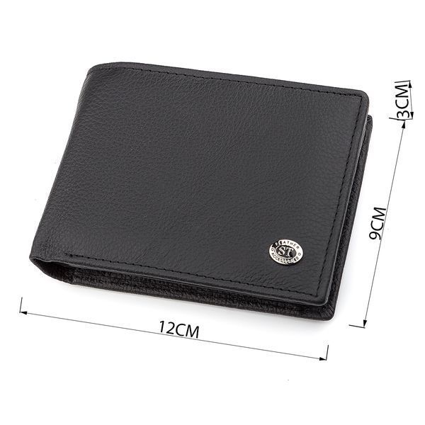 Мужской кошелек ST Leather 18327 (ST108) из натуральной кожи Чёрный 18327 фото