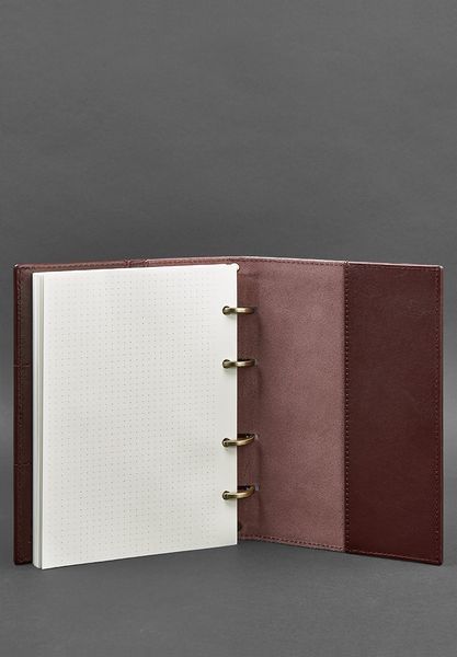 Кожаный блокнот на кольцах (софт-бук) 9.0 с твердой бордовой обложкой BN-SB-9-hard-vin фото