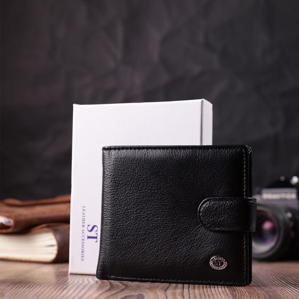 Мужской трендовый бумажник из натуральной кожи ST Leather 22553 Черный 22553 фото