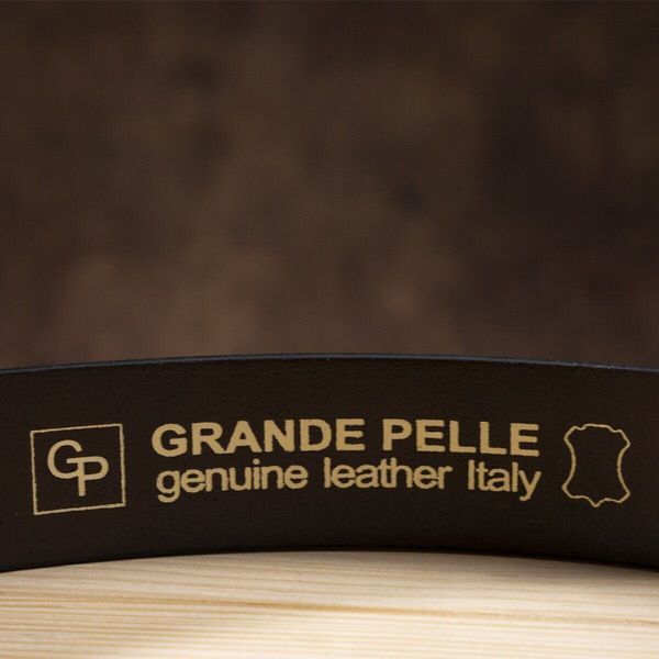 Шкіряний італійський ремінь GRANDE PELLE 00242 Коричневий 00242 фото