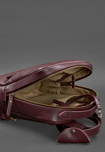 Кожаный женский городской рюкзак на молнии Cooper марсала флотар BN-BAG-19-marsala фото