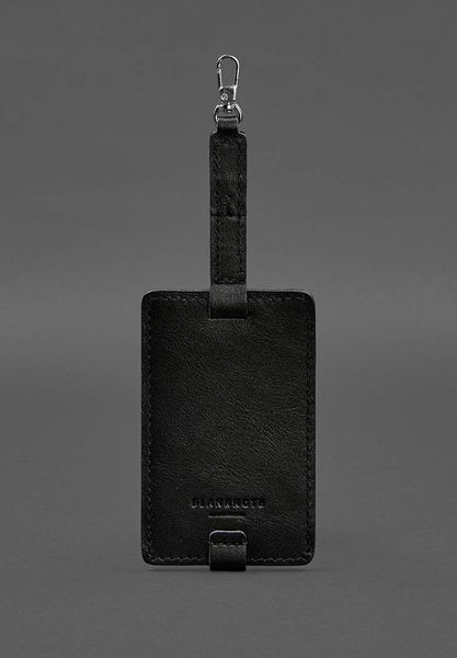 Кожаная бирка для багажа Бланк-тэг черная BN-TAG-1-g фото
