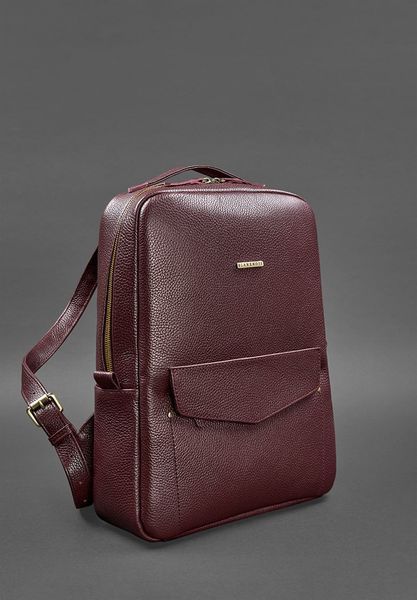 Кожаный женский городской рюкзак на молнии Cooper марсала флотар BN-BAG-19-marsala фото