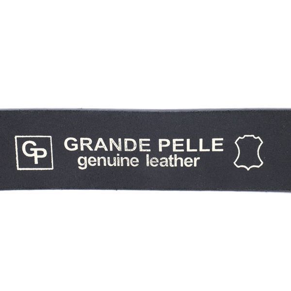 Кожаный брючный ремень для мужчин из квадратною пряжкой GRANDE PELLE 11678 Чёрный 11678 фото
