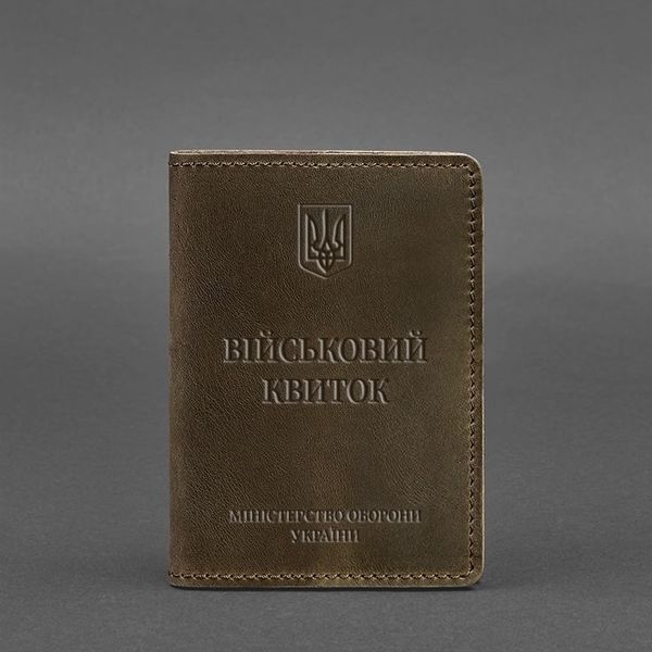 Кожаная обложка для военного билета 7.0 темно-коричневая Crazy Horse BN-OP-7-o фото
