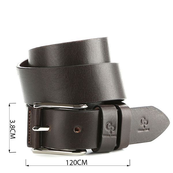 Ексклюзивний мужской джинсовый ремень из натуральной кожи GRANDE PELLE 00910 Коричневый 00910 фото
