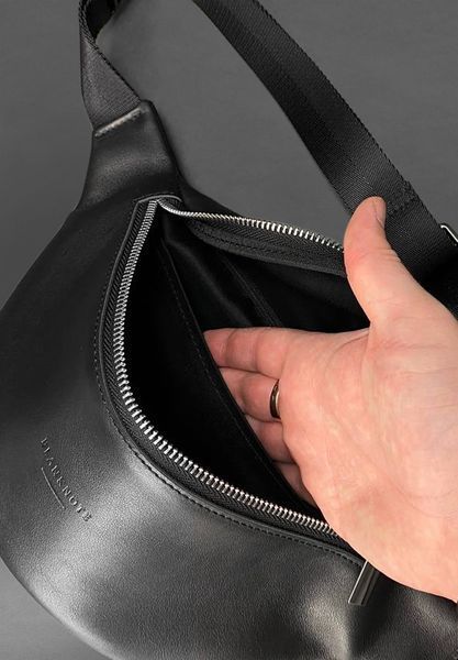 Кожаная поясная сумка-бананка Kanny черная BN-BAG-59-g фото