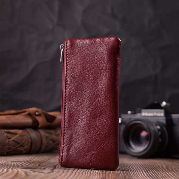 Шкіряна ключниця на блискавці ST Leather 22558 Бордовий 22558 фото