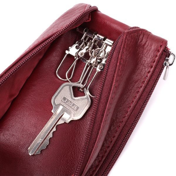 Шкіряна ключниця на блискавці ST Leather 22558 Бордовий 22558 фото