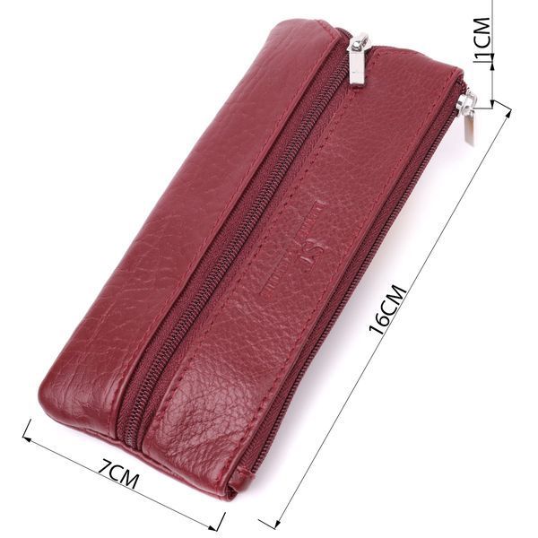 Шкіряна ключниця на блискавці ST Leather 22558 Бордовий 22558 фото