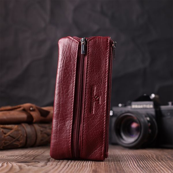 Шкіряна ключниця на блискавці ST Leather 22558 Бордовий 22558 фото