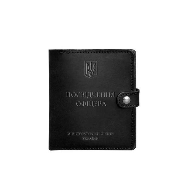 Кожаная обложка-портмоне для удостоверения офицера 11.0 черная Crazy Horse BN-OP-11-g-kr фото