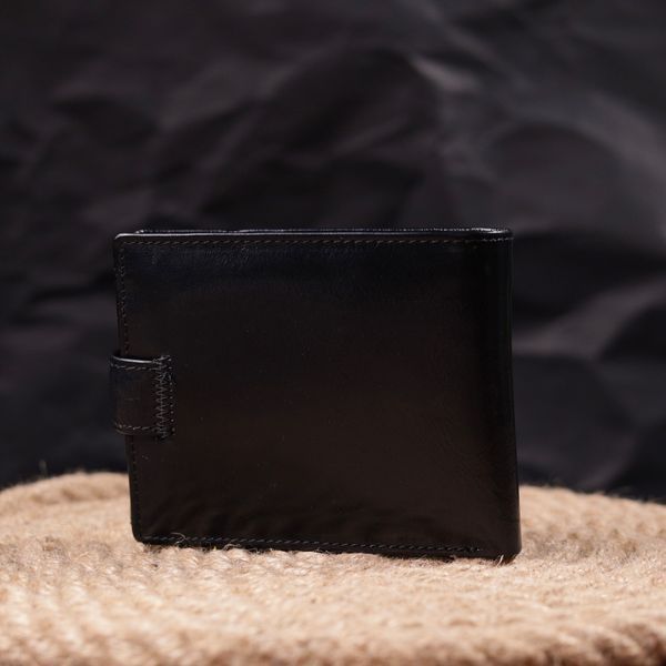 Чоловічий гаманець середнього розміру із натуральної шкіри ST Leather 19412 Чорний 19412 фото