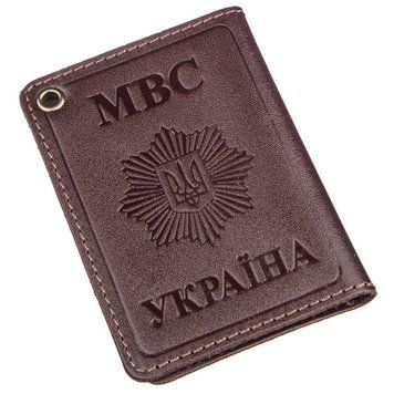 Обложка на документы МВС Украины SHVIGEL 13979 Коричневая 13979 фото
