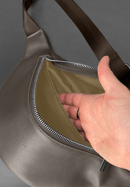 Кожаная поясная сумка-бананка Kanny темно-бежевая BN-BAG-59-beige фото