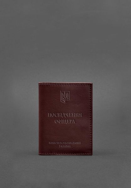 Кожаная обложка для удостоверения офицера 9.0 бордовая BN-OP-9-vin фото
