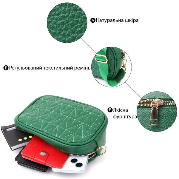 Сумка для жінок з натуральної шкіри Vintage 22900 Зелений 22900 фото