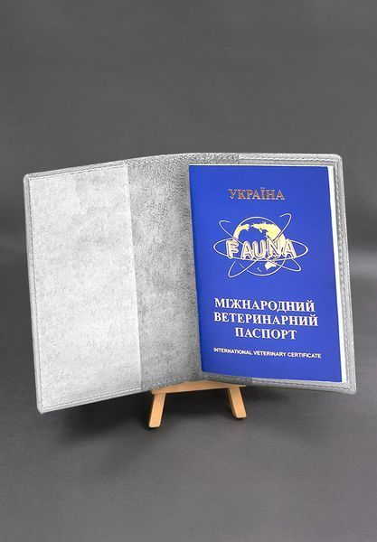 Шкіряна обкладинка на ветеринарний паспорт біла BN-OP-26-light фото