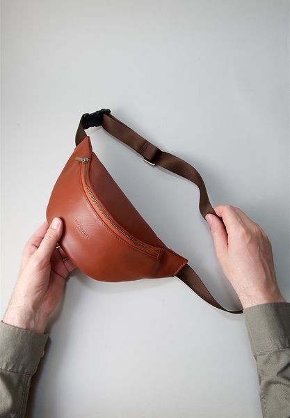 Кожаная поясная сумка-бананка Kanny светло-коричневая BN-BAG-59-k фото