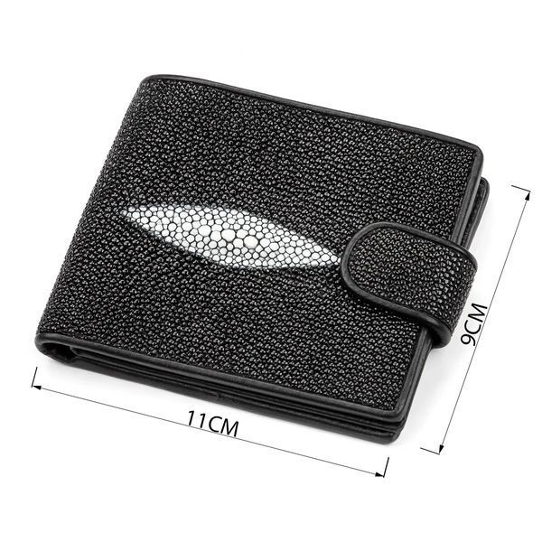 Портмоне чоловіче з натуральної шкіри морського ската STINGRAY LEATHER 18070 Чорне 18070 фото