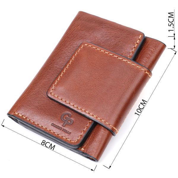 Кошелек из натуральной кожи в три додавання GRANDE PELLE 11662 Коричневый 11662 фото