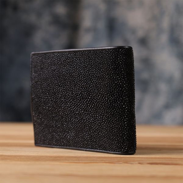 Портмоне чоловіче з натуральної шкіри морського ската STINGRAY LEATHER 18070 Чорне 18070 фото
