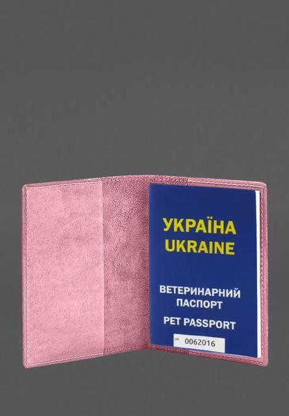 Кожаная обложка на ветеринарный паспорт 2.0 розовая BN-OP-35-pink-peach фото