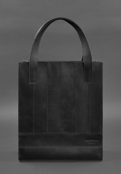 Кожаная женская сумка шоппер Бэтси черная BN-BAG-10-g-kr фото