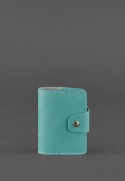 Женский кожаный кард-кейс 7.1 (Книжечка) бирюзовый BN-KK-7-1-tiffany фото
