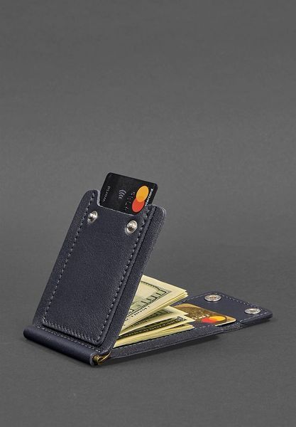 Мужское кожаное портмоне 10.0 зажим для денег темно-синий BN-PM-10-navy-blue фото