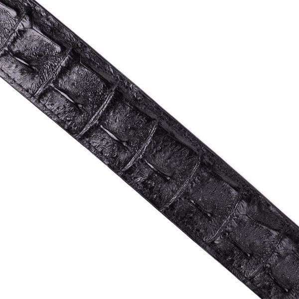 Ремінь класика з натуральної шкіри крокодила CROCODILE LEATHER 18018 Чорний 18018 фото