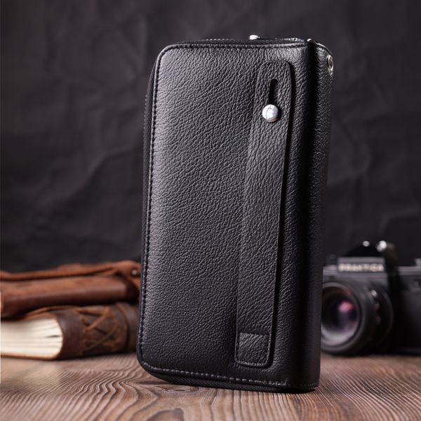 Мужской клатч на два отделение из натуральной кожи ST Leather 22531 Чёрный 22531 фото
