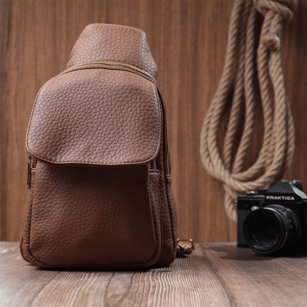 Женская сумка из одной лямкой через плечо из крупнозернистой экокожи Vintage 22764 Коричневый 22764 фото