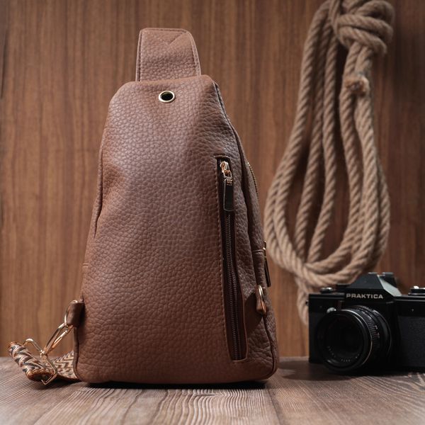 Женская сумка из одной лямкой через плечо из крупнозернистой экокожи Vintage 22764 Коричневый 22764 фото