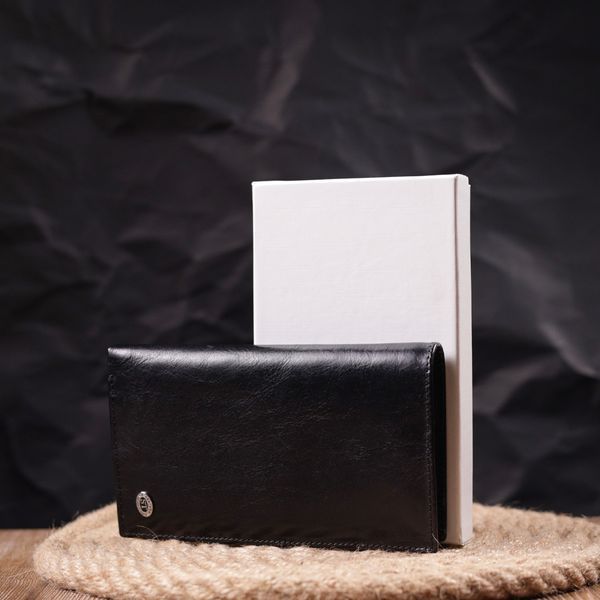 Вертикальный кошелек для мужчин из натуральной кожи ST Leather 19420 Чёрный 19420 фото