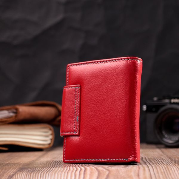 Яскравий шкіряний гаманець для жінок з монетницею ST Leather 19448 Червоний 19448 фото