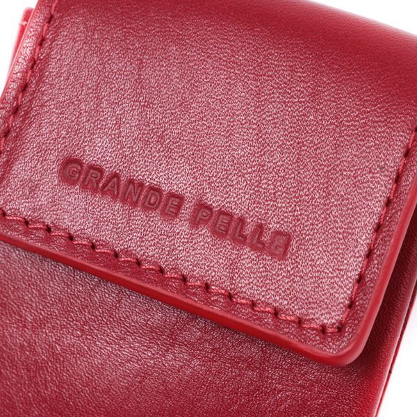 Яскрава жіноча ключниця футляр із натуральної шкіри GRANDE PELLE 22569 Червоний 22569 фото