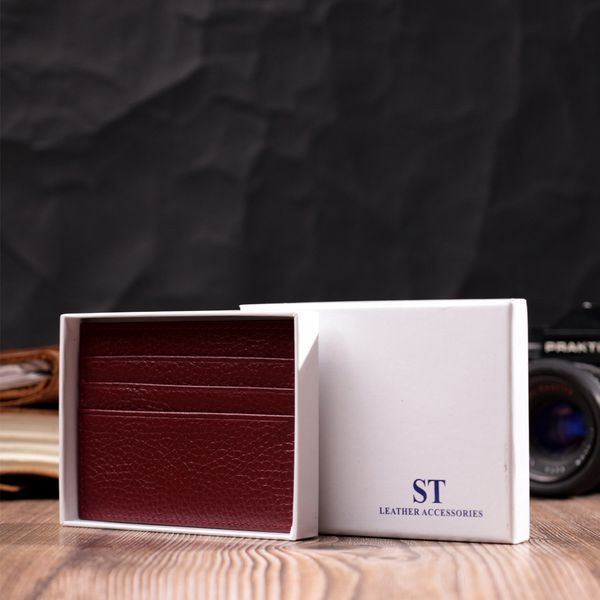 Кард-кейс із натуральної шкіри ST Leather 22446 Бордовий 22446 фото
